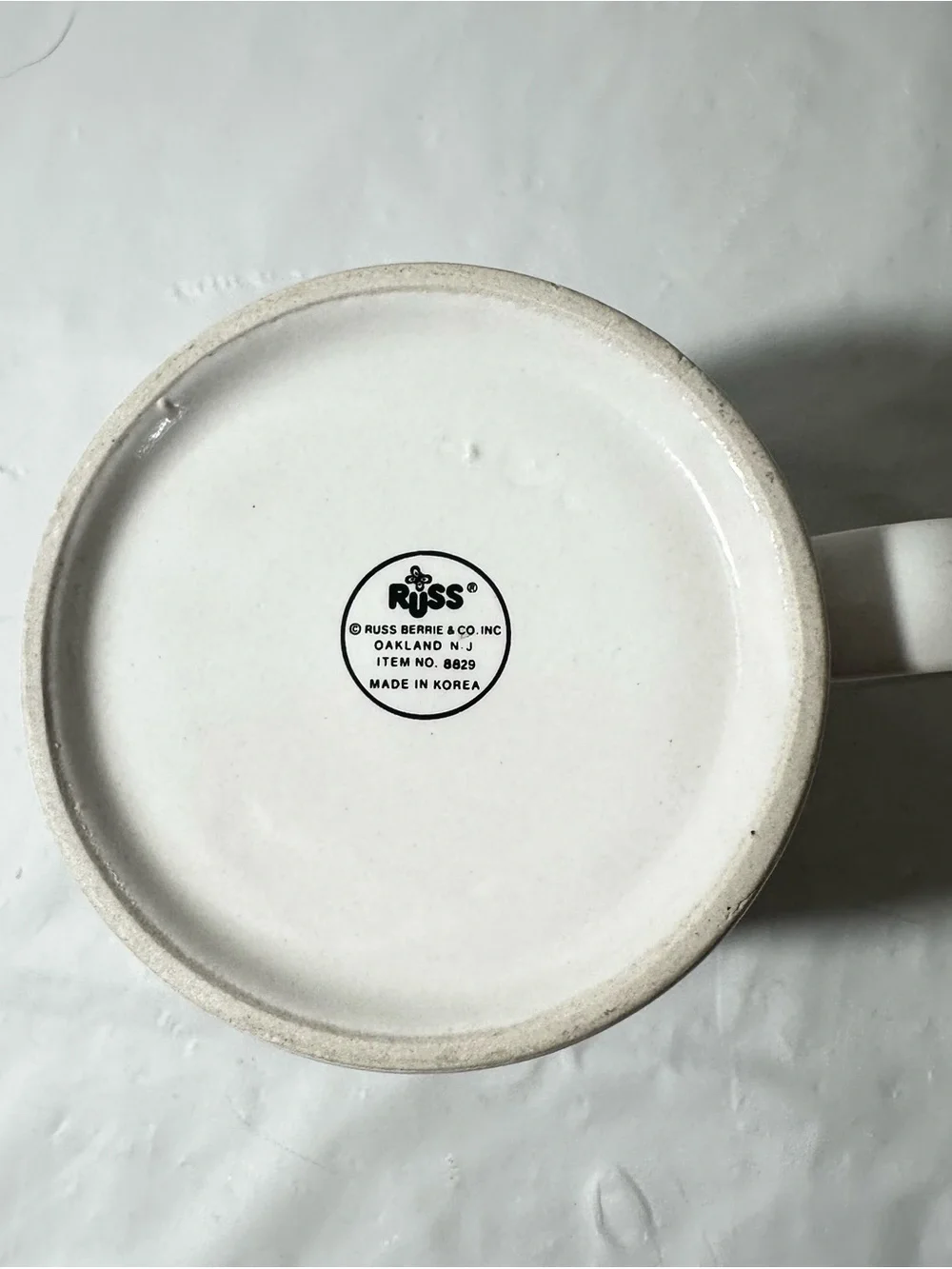 RETIRED AND LOVING IT Russ White Ceramic Mug with Black Logo